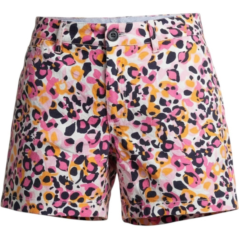 Crown & Ivy Caroline Leopard Print Shorts Pink Orange Animal Print Size 4